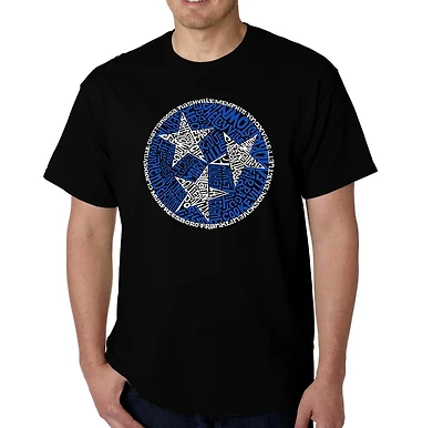 LA Pop Art Men's Tennessee Tristar Word T-Shirt