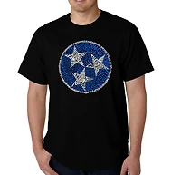 LA Pop Art Men's Tennessee Tristar Word T-Shirt