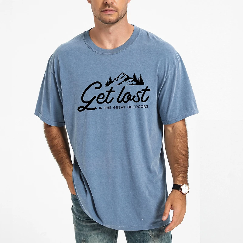 Simply Sage Market - Get Lost The Great Outdoors Men's Garment Dyed Graphic T-Shirt