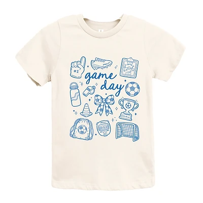 The Juniper Shop - Game Day Soccer Sketched Collage Youth Short Sleeve Graphic T-Shirt