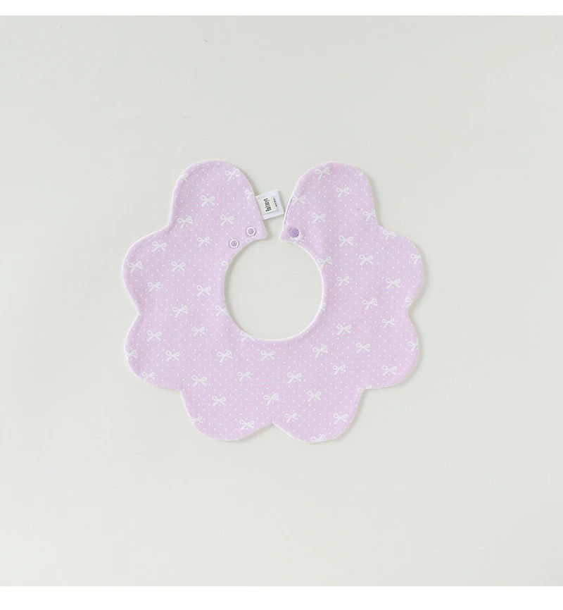 MyKids-USA Adorable Simple Pattern Cotton Snap-on Flowers Shaped Bib