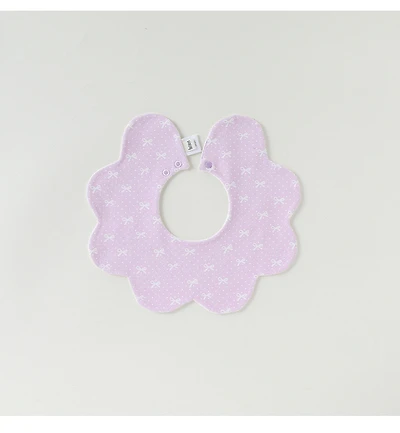 MyKids-USA Adorable Simple Pattern Cotton Snap-on Flowers Shaped Bib