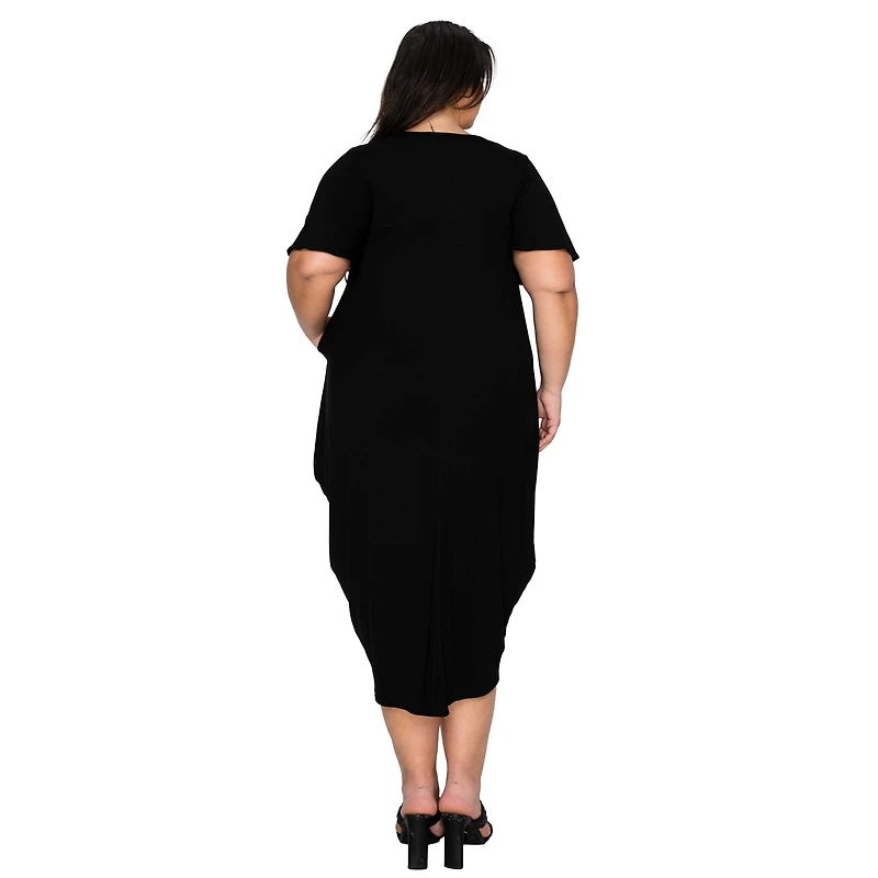 L I V D Women's Plus Liz Flutter Sleeve Pocket Dress