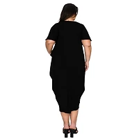 L I V D Women's Plus Liz Flutter Sleeve Pocket Dress
