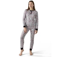 MeMoi Women's Holiday Gnomes Two-Piece PJ Set a Bag