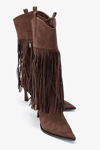 Prologue Shoes Womens Gueras Fringe Pointed Toe Boot