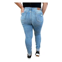 Judy Blue Full Mid Rise Destroy & Cuff Skinny Jeans