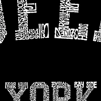 LA Pop Art Men's Queens NY Neighborhoods Word T-Shirt