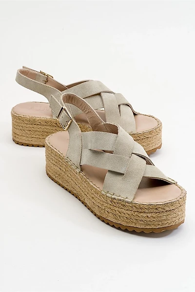 Forever & Always Womens Lontano Suede Leather Platform Sandals
