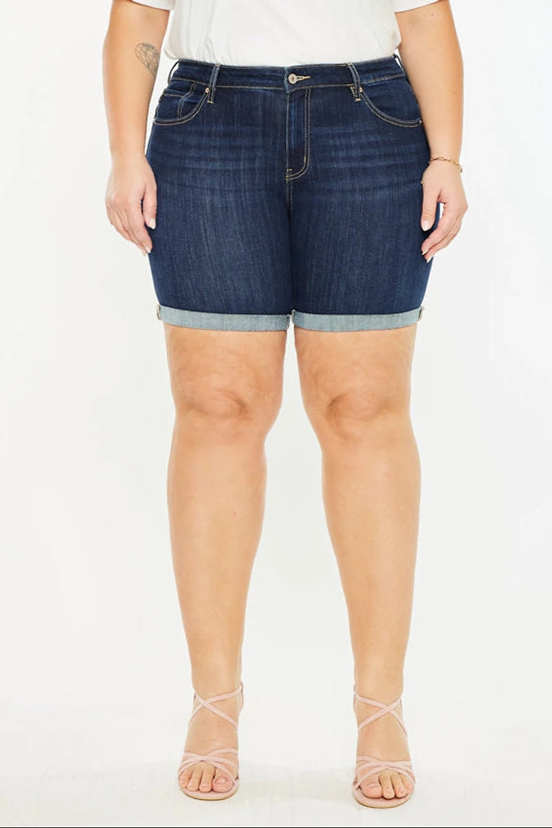 KanCan Women's Plus Mid Rise Shorts Chance
