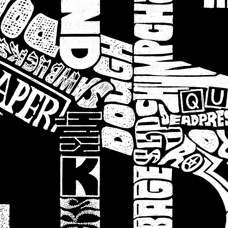 LA Pop Art Men's Cotton/Poly Word T-Shirt - Dollar Sign