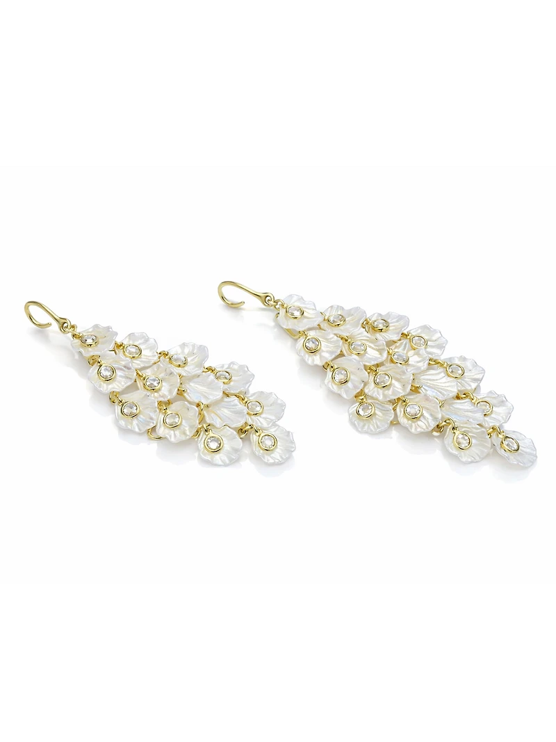 AGP PARIS Womens Petal Cluster Chandelier Earrings