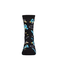 MeMoi Boys' Rocket Ship Rayon from Bamboo Crew Socks