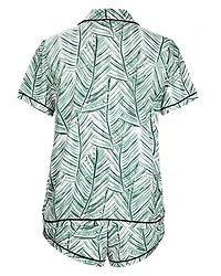 MeMoi Women's Palm Play Notch Collar Cotton Blend Pajama Set