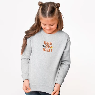 The Juniper Shop - Youth Graphic Sweatshirt Embroidered Candy Corn Trick or Treat