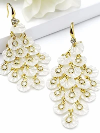AGP PARIS Womens Petal Cluster Chandelier Earrings