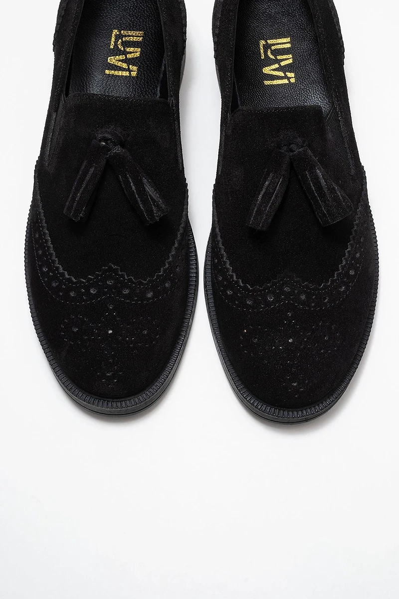 Forever & Always Womens Alex Leather Tassel Loafers