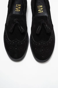 Forever & Always Womens Alex Leather Tassel Loafers