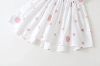 MyKids-USA Polka Dot Pattern Sleeveless Round Collar Dress With Bow