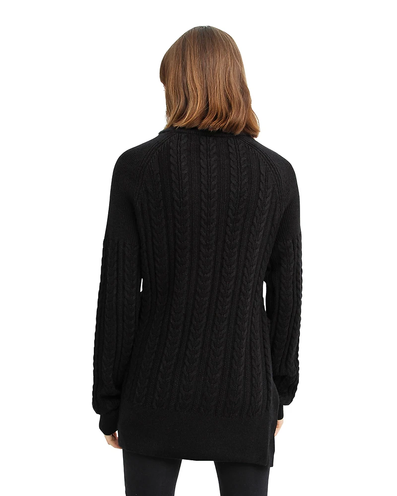 Belle & Bloom Womens At Last Cable Knit Jumper with Slit