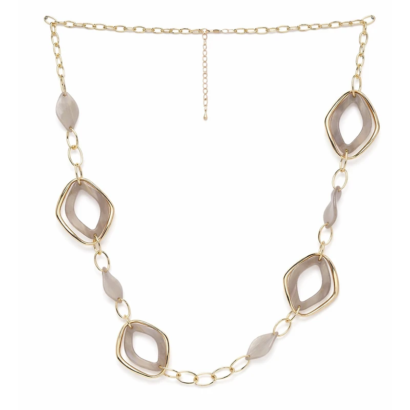 AGP PARIS Geometric Shell Link Statement Necklace