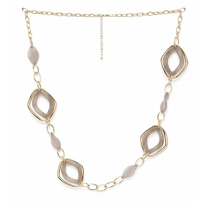 AGP PARIS Geometric Shell Link Statement Necklace