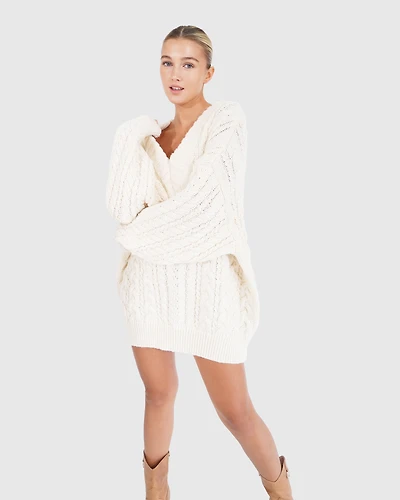 Belle & Bloom Womens Still The One Chunky Oversize Knit