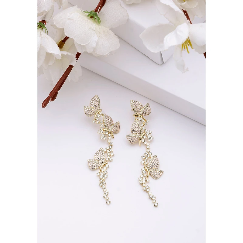 AGP PARIS Womens Diva Butterfly Drop Earrings