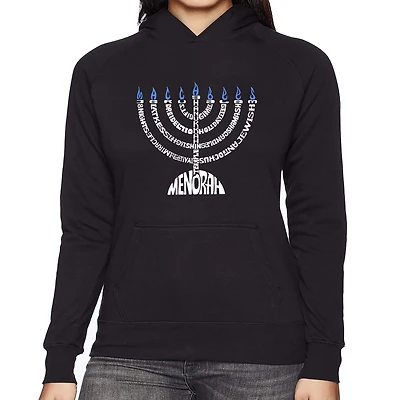 LA Pop Art Menorah - Women's Word Hooded Sweatshirt