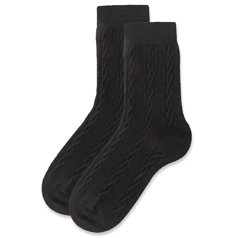 MeMoi Women's Classic Cozy and Warm Cable Knit Crew Socks