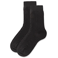 MeMoi Women's Classic Cozy and Warm Cable Knit Crew Socks