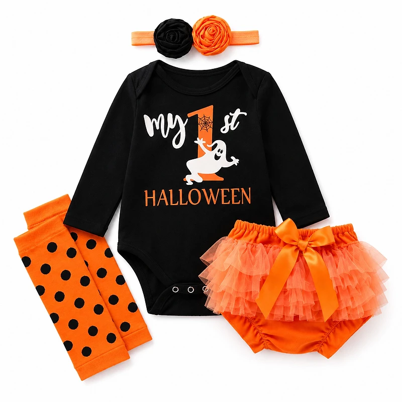 Laurenza's Baby Girls My First Halloween Outfit Set