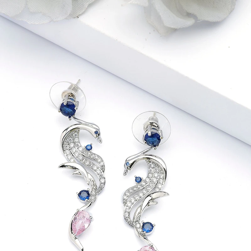 AGP PARIS Womens Curvy Bird Drop Earrings