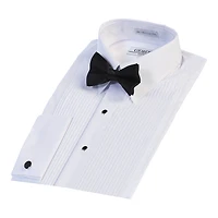 Gioberti Men's Kent Lay Down Collar Long Sleeve Tuxedo Dress Shirt with Bow Tie