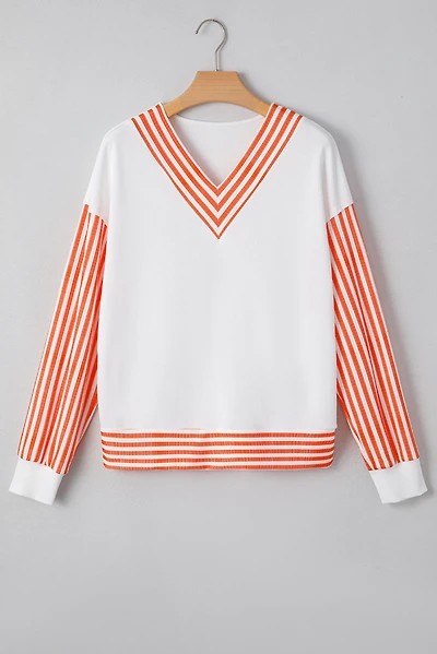 Threaded Pear Women's Isla Drop Shoulder Patchwork Long Sleeve Top