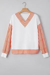 Threaded Pear Women's Isla Drop Shoulder Patchwork Long Sleeve Top