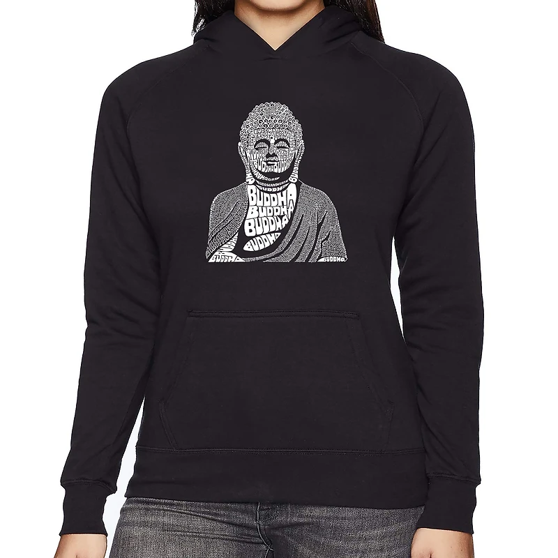 LA Pop Art Buddha - Women's Word Hooded Sweatshirt