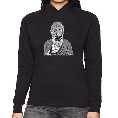 LA Pop Art Buddha - Women's Word Hooded Sweatshirt