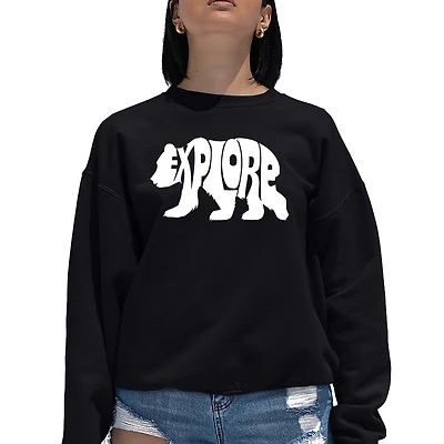LA Pop Art Explore - Women's Word Crewneck Sweatshirt