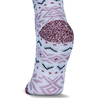MeMoi Women's Snowflake Buttersoft Plush Lined Crew Socks