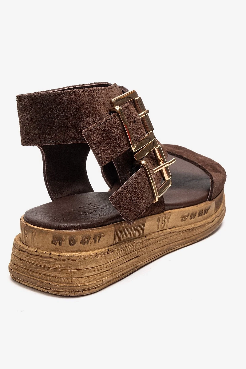 Forever & Always Womens Lorentis Leather Double Buckle Sandals