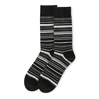 MeMoi Men's Slick Stripes Luxuriously Soft Cashmere Blend Crew Socks