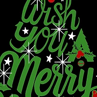 LA Pop Art Men's Cotton-Poly Blend T-Shirt - 'We Wish You A Merry Christmas' Word