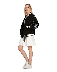 Belle & Bloom Womens Hold Me Close Letterman Bomber