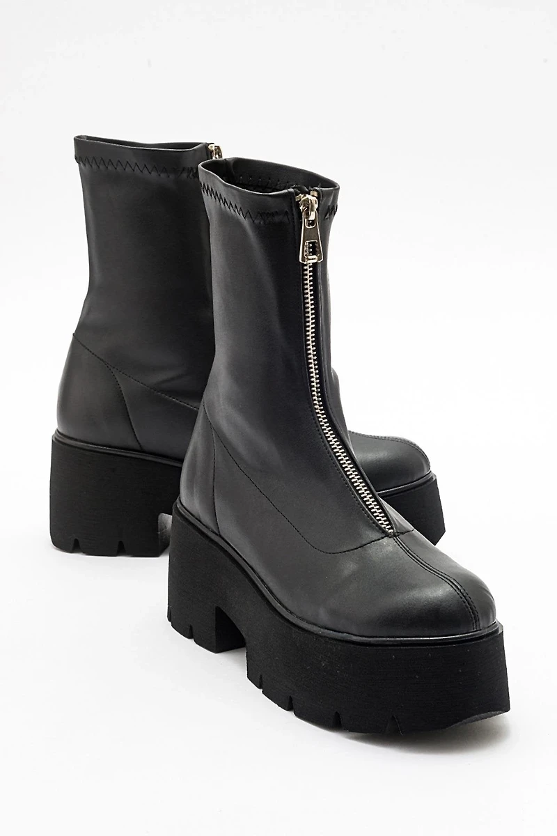 Prologue Shoes Womens Ovil Platform Zip Boot