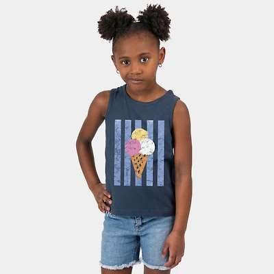 The Juniper Shop - Youth Tank Top Ice Cream Cone Stripes