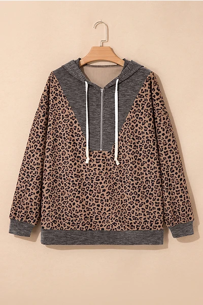 Threaded Pear Women's April Collar Zip Hooded Pullover
