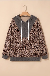 Threaded Pear Women's April Collar Zip Hooded Pullover
