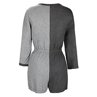 MeMoi Women's Split Two Tone Modal Fitted Shorts Style Romper