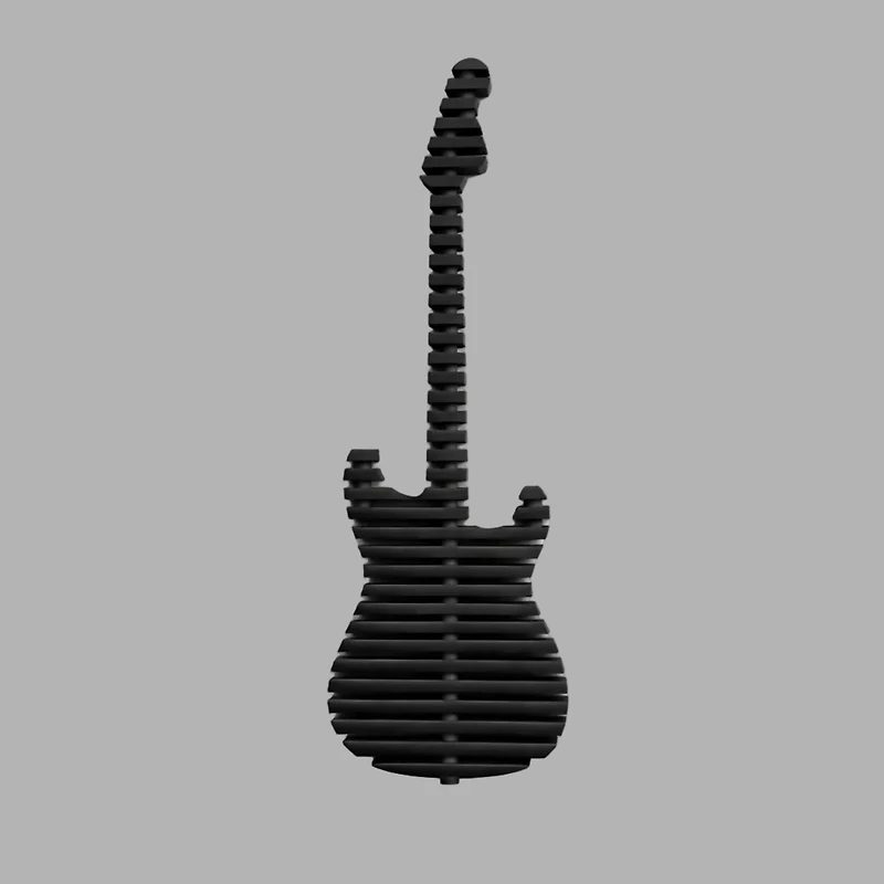 Wear Sierra Parametric 3D Guitar Wood Wall Art